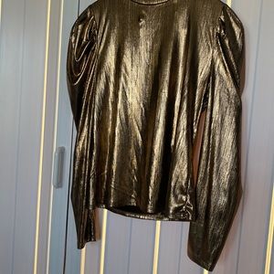Alice Blue Metallic Brown Long Sleeves Top Size M